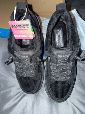 Skechers Black Street Hikers Lace-Up Sneakers